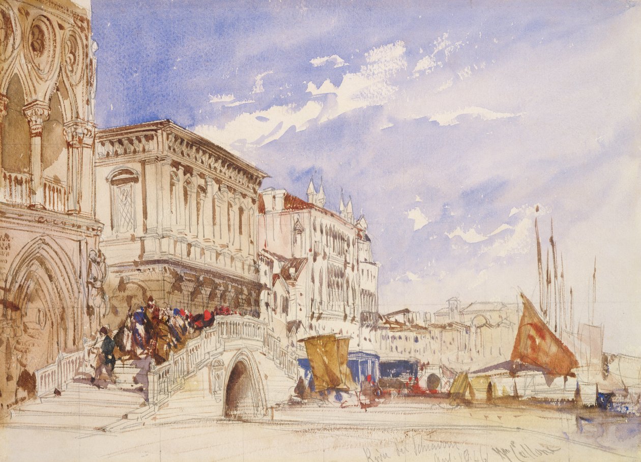 Riva degli Schiavoni, Venedik, 1846 by William Callow