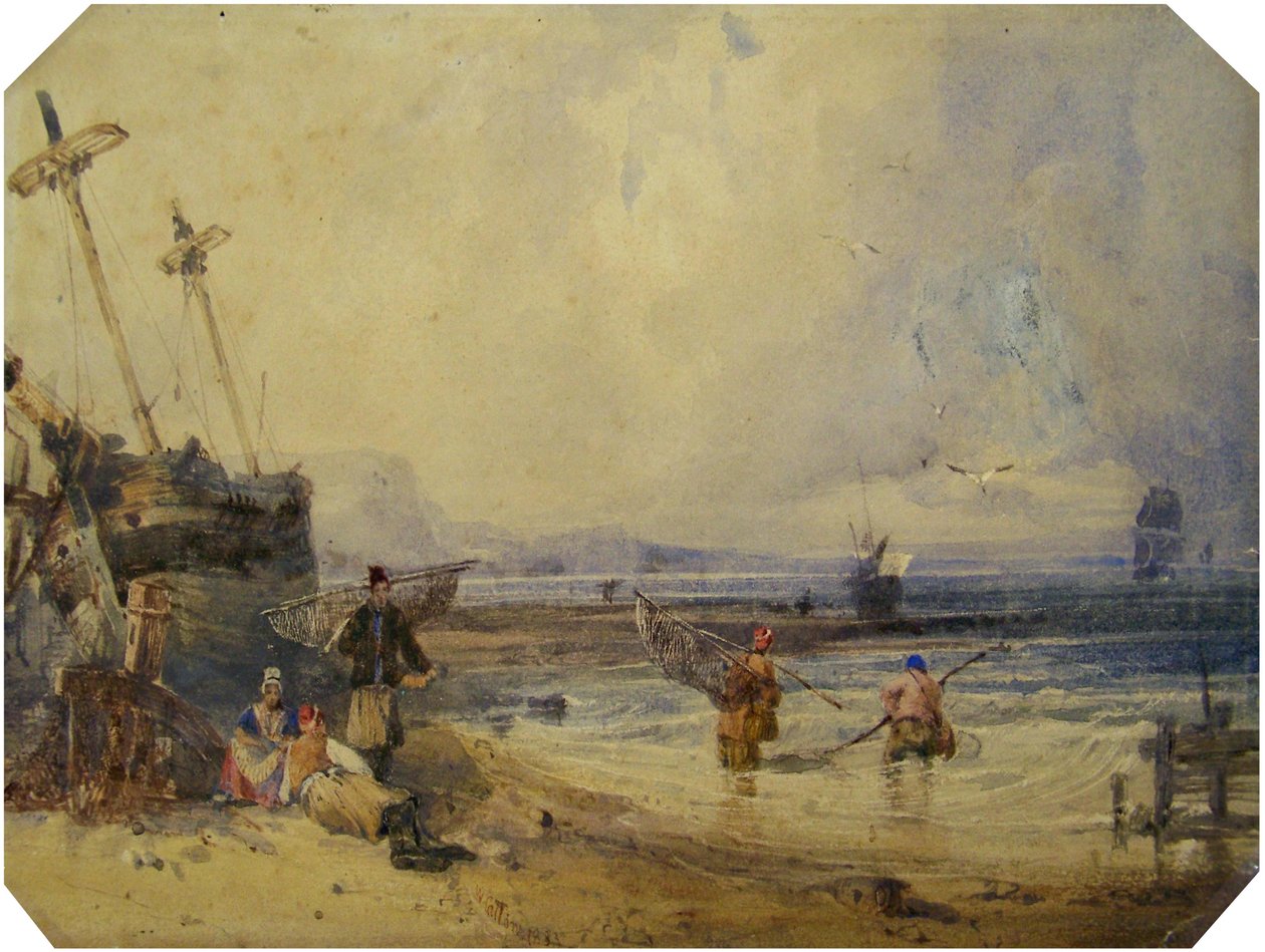 Beş figürlü deniz manzarası by William Callow