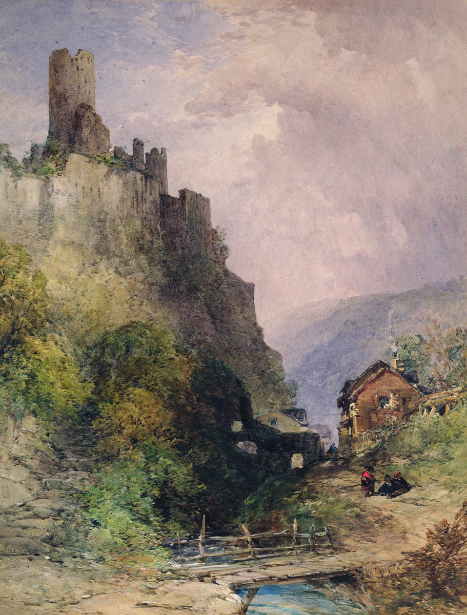 Ren Nehri üzerindeki Katz Kalesi by William Callow