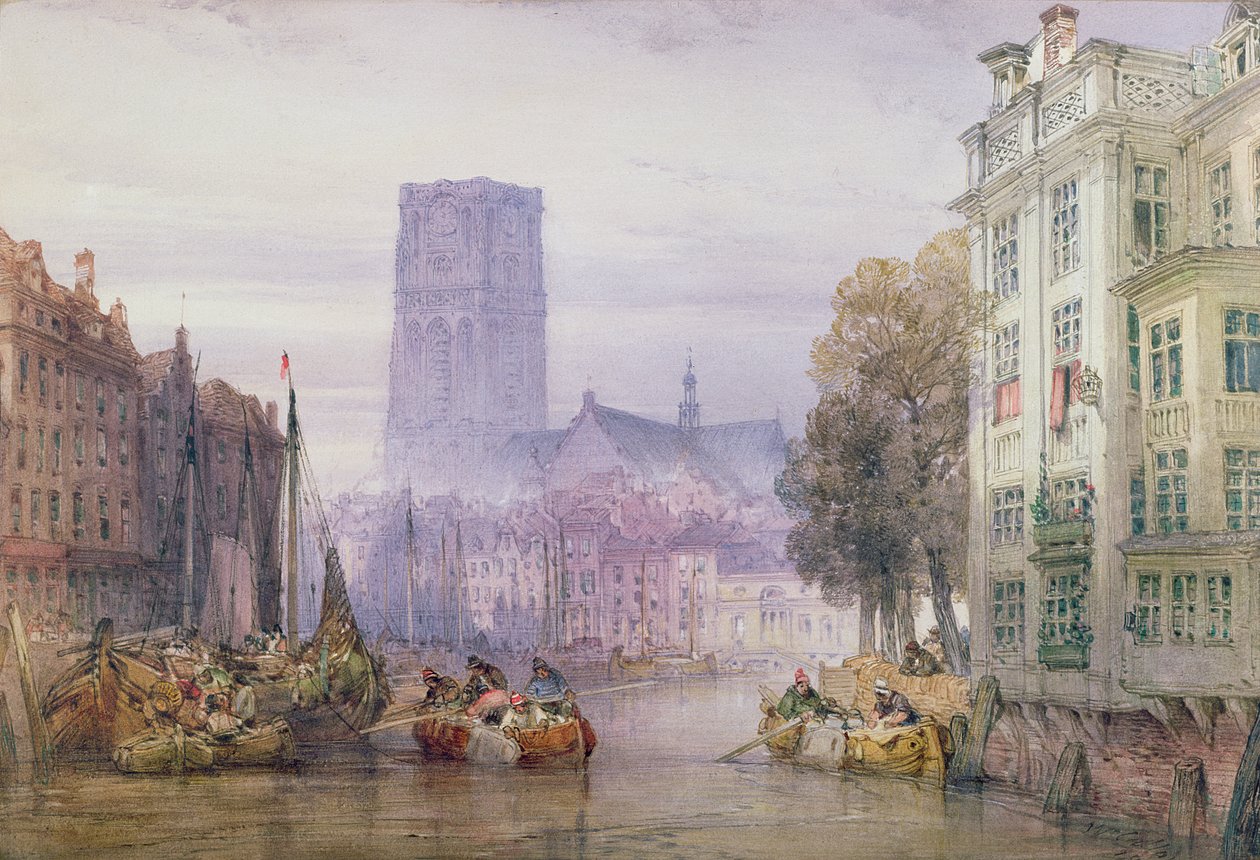 Büyük St. Lawrence Kilisesi, Rotterdam, 1881 (kalem üzerinde wc) by William Callow