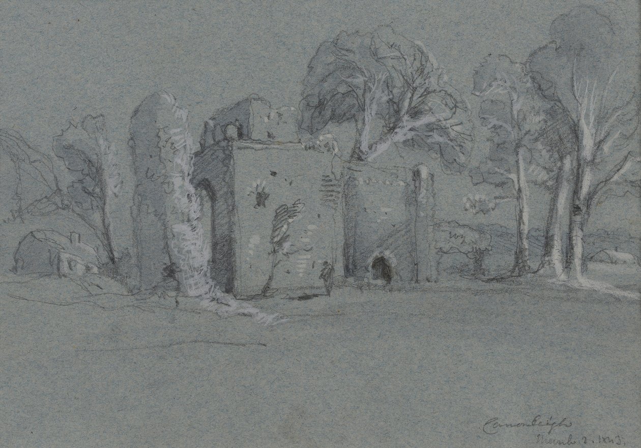 Cranleigh, 2 Kasım 1843 (beyazla vurgulanmış gri kağıt üzerine kurşun kalem) by William Cave Thomas