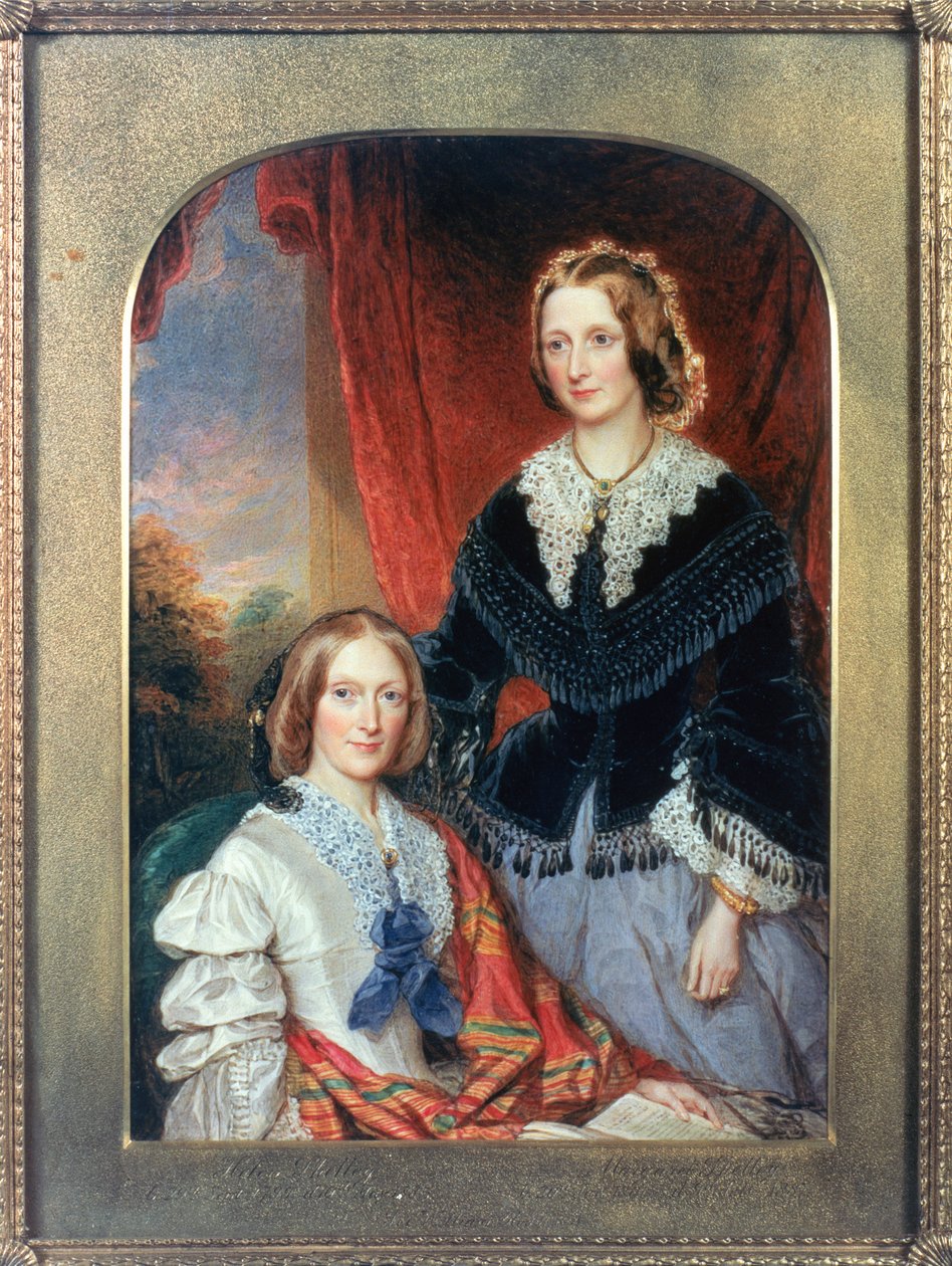 Soldan Sağa Helen Shelley (1799-1885) ve Margaret Shelley (1801-87) by William Charles Ross