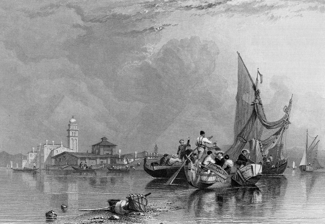 Murano, engraved by Robert Wallis, 1836  by Clarkson Frederick Stanfield