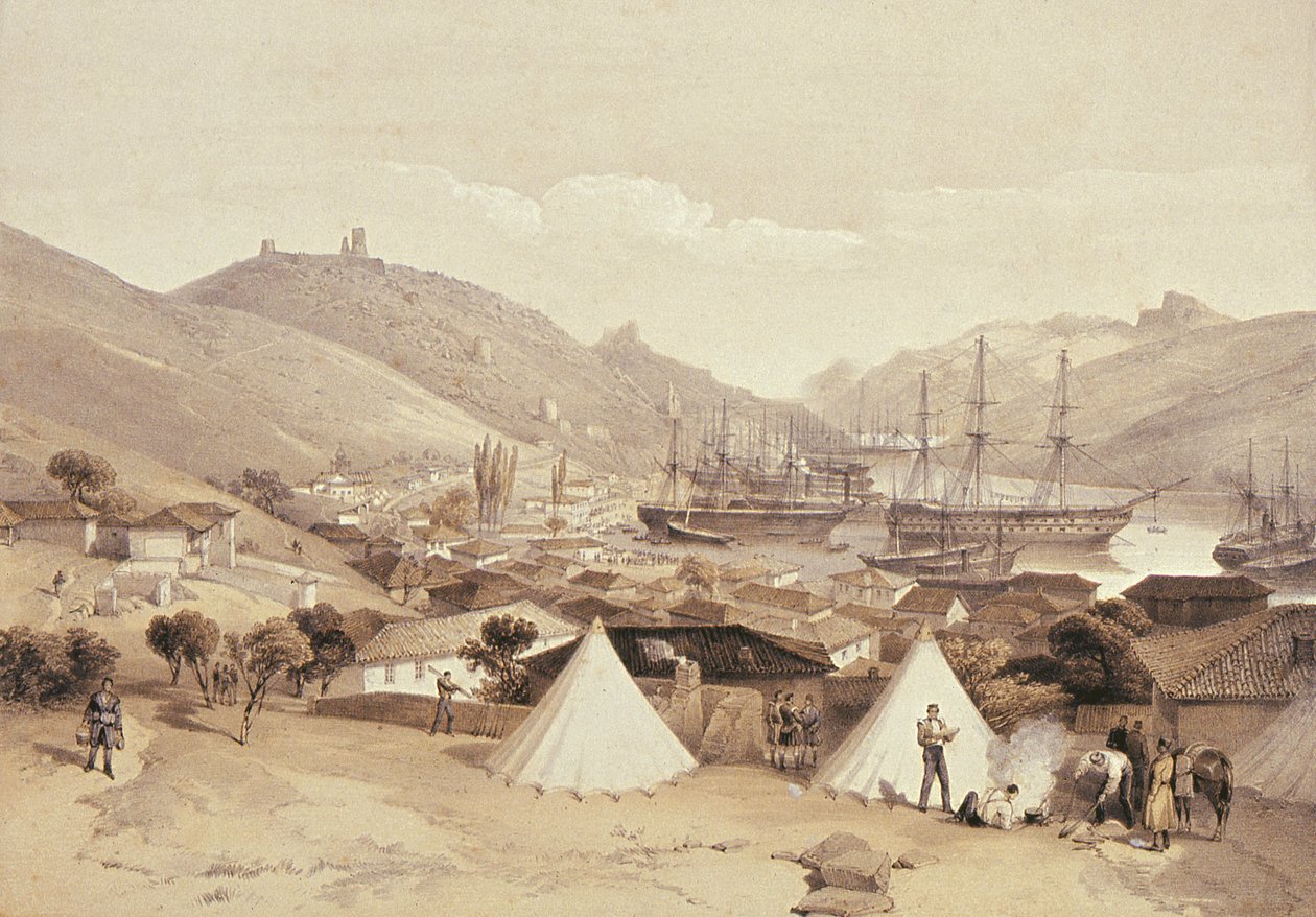 Denize bakan Balaklava, 1855 by William Crimea Simpson