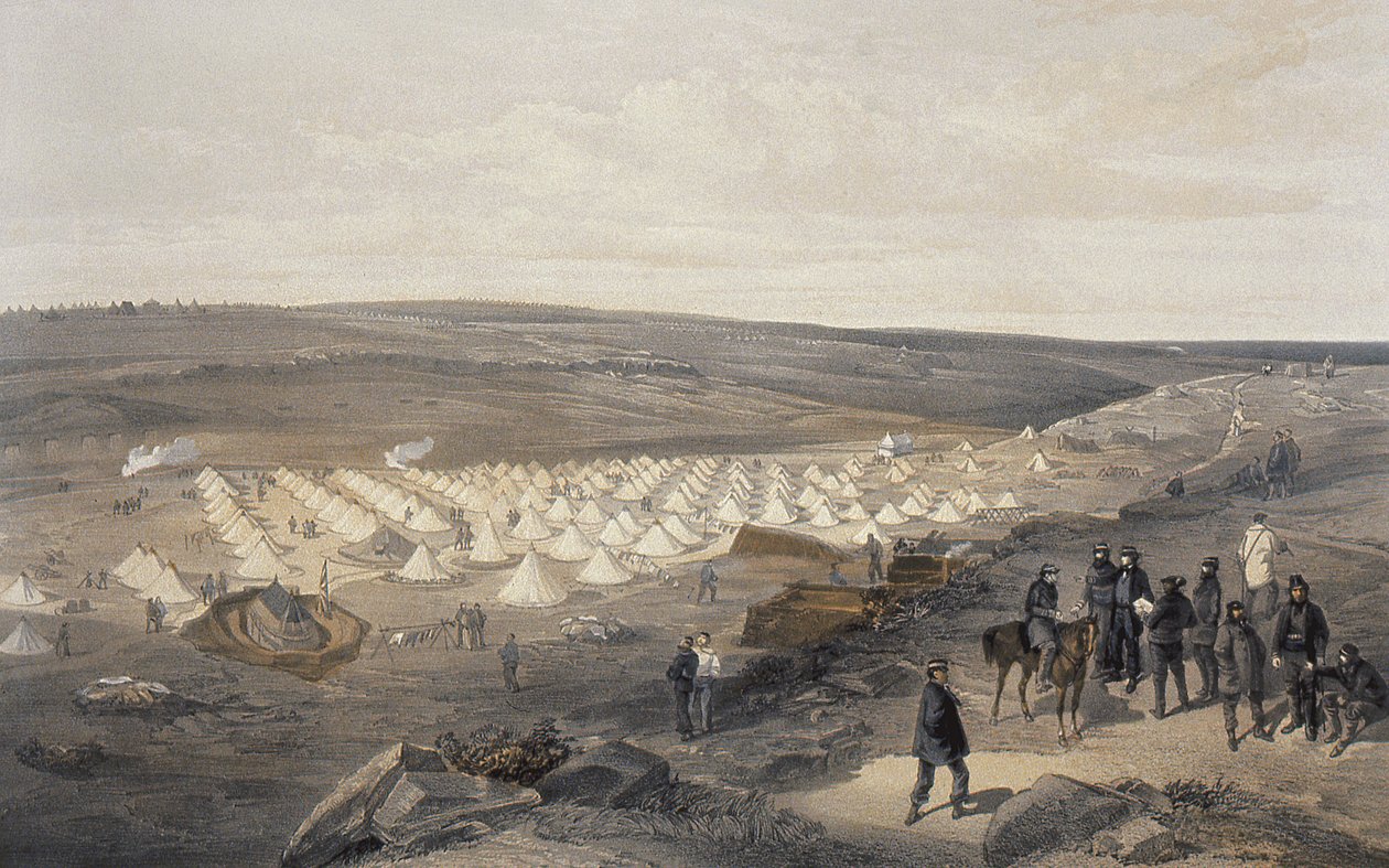 Deniz Tugayının Sivastopol önündeki kampı, 1855 by William Crimea Simpson