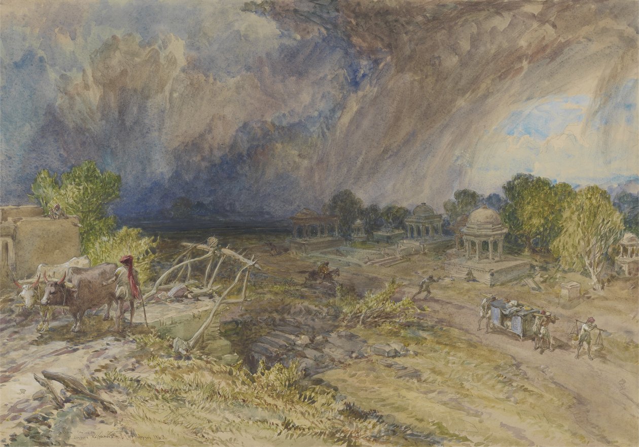 Toz Fırtınası Yaklaşıyor, Jaipur Rajputana yakınlarında, 1863 by William Crimea Simpson