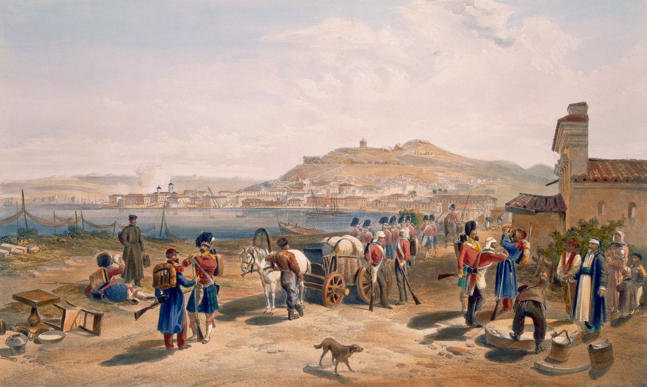 Kuzeyden Kertch, 'Doğudaki Savaş Yeri'nden bir levha, pub. Paul ve Dominic Colnaghi und Co., 1856 tarafından by William Crimea Simpson