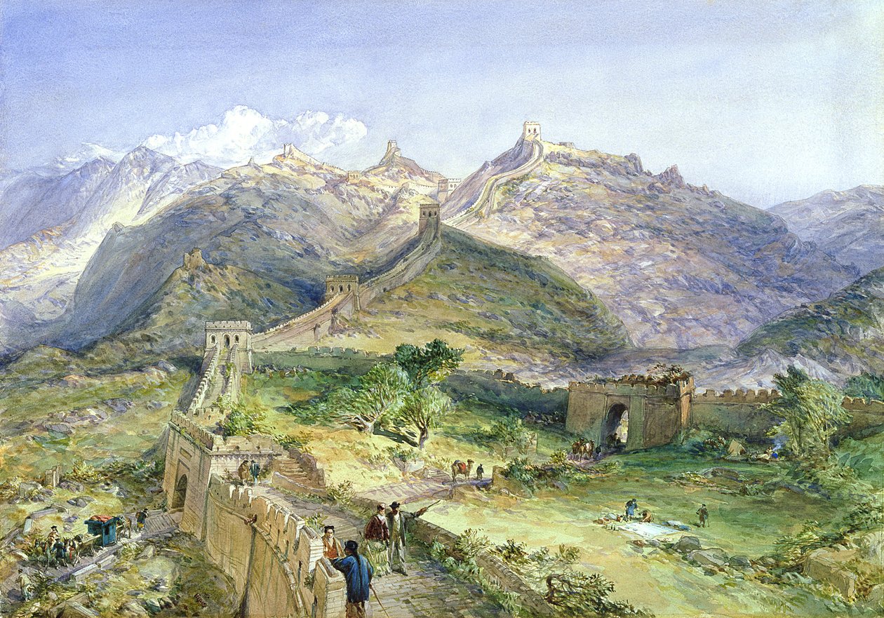 Çin Seddi, 1874 (kağıt üzerinde wc ve kalem) by William Crimea Simpson