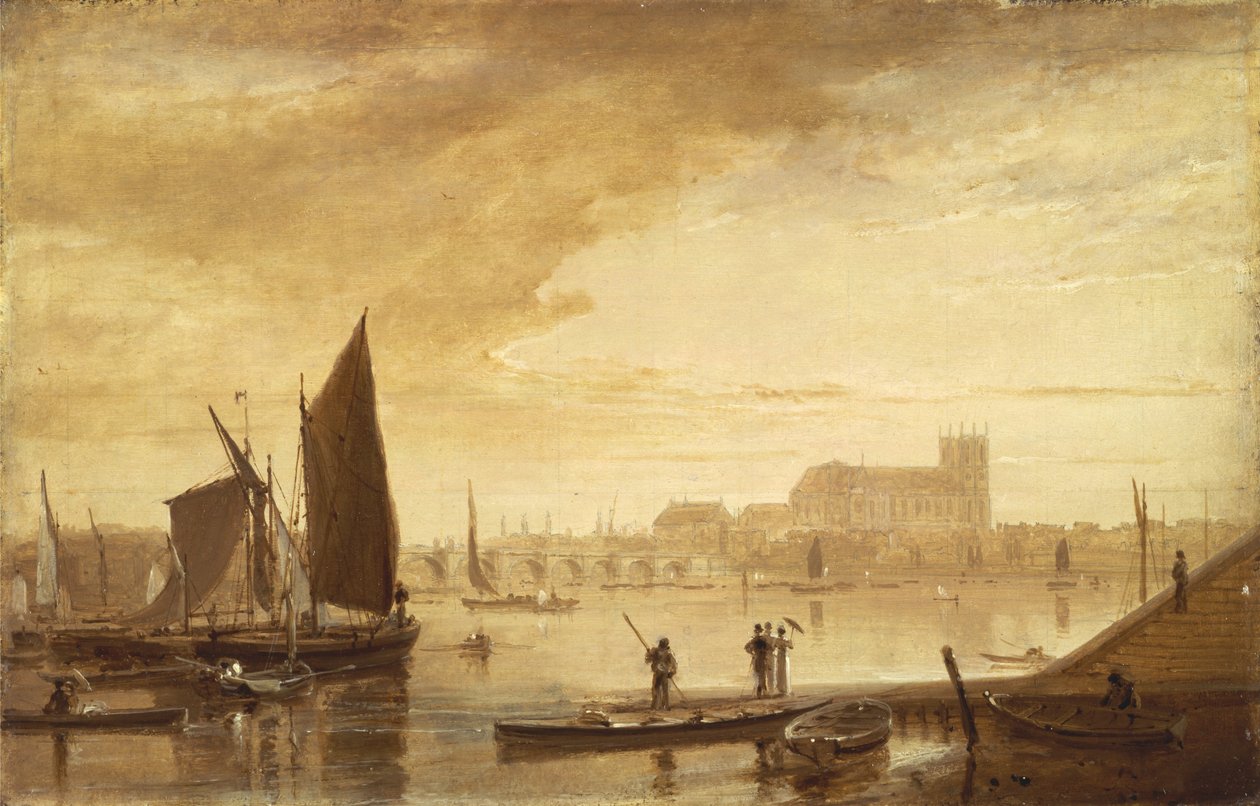 Westminster Köprüsü ve Manastırı by William Daniell