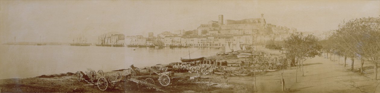 Cannes ve Le Suquet Panoraması, 1858 (sepya fotoğrafı) by William De Bray