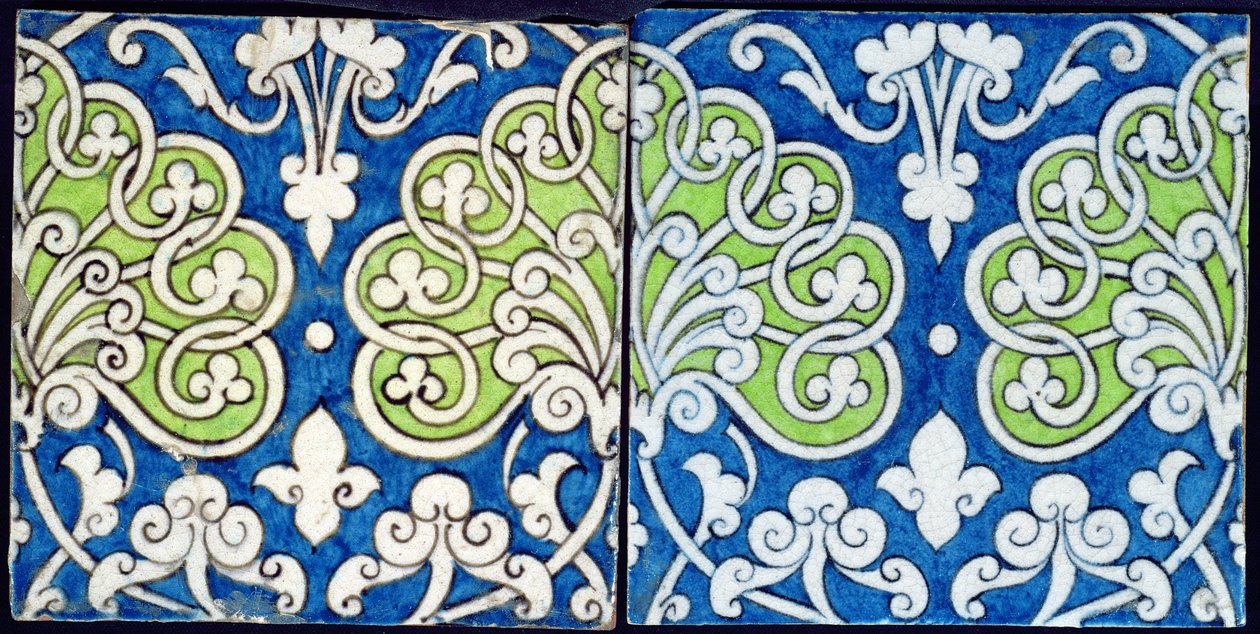 İran tarzı tasarımlı karolar (seramik) by William de Morgan