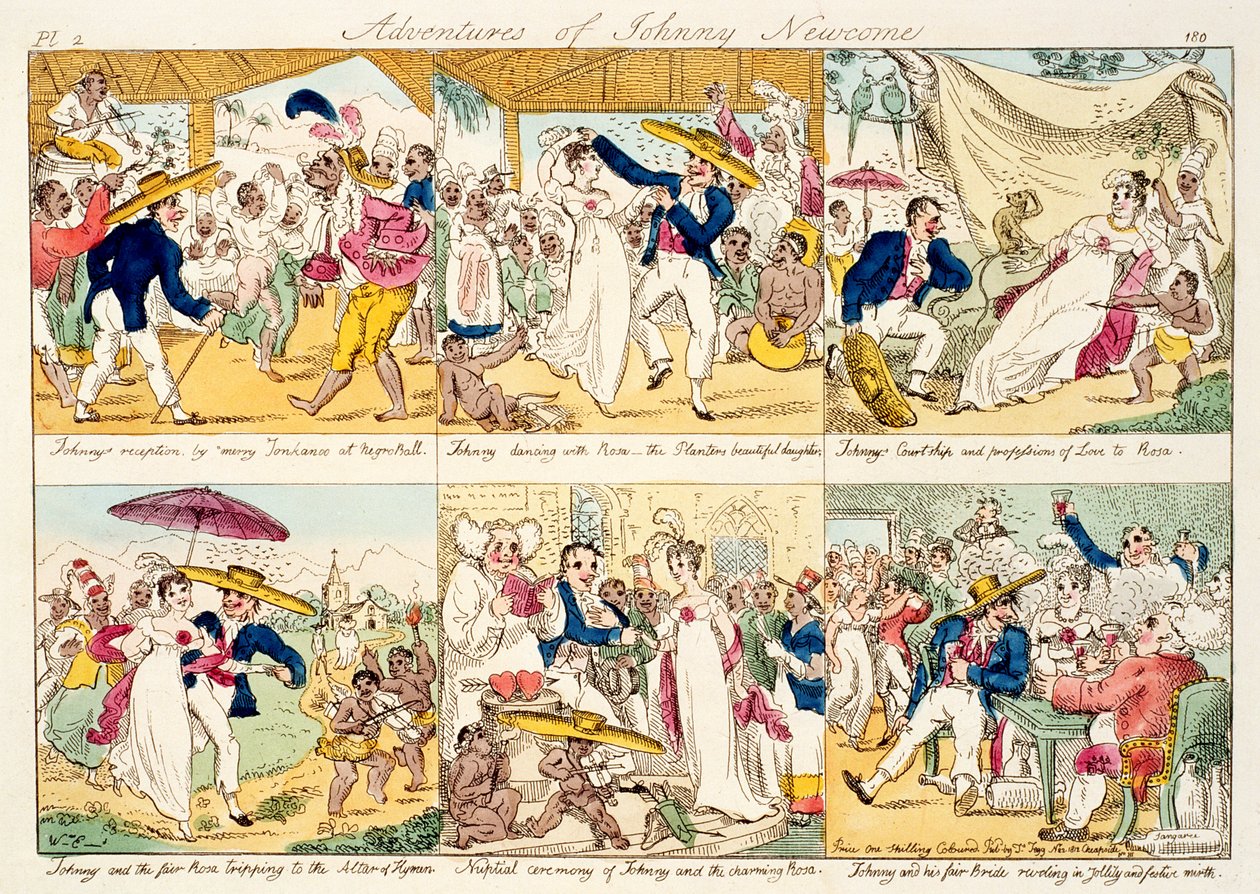 ದಿ ಅಡ್ವೆಂಚರ್ಸ್ ಆಫ್ ಜಾನಿ ನ್ಯೂಕಮ್, 1812 ರಲ್ಲಿ ಪ್ರಕಟವಾದ (ಬಣ್ಣದ ಎಚ್ಚಣೆ) ಟರ್ಕ್ by William Elmes