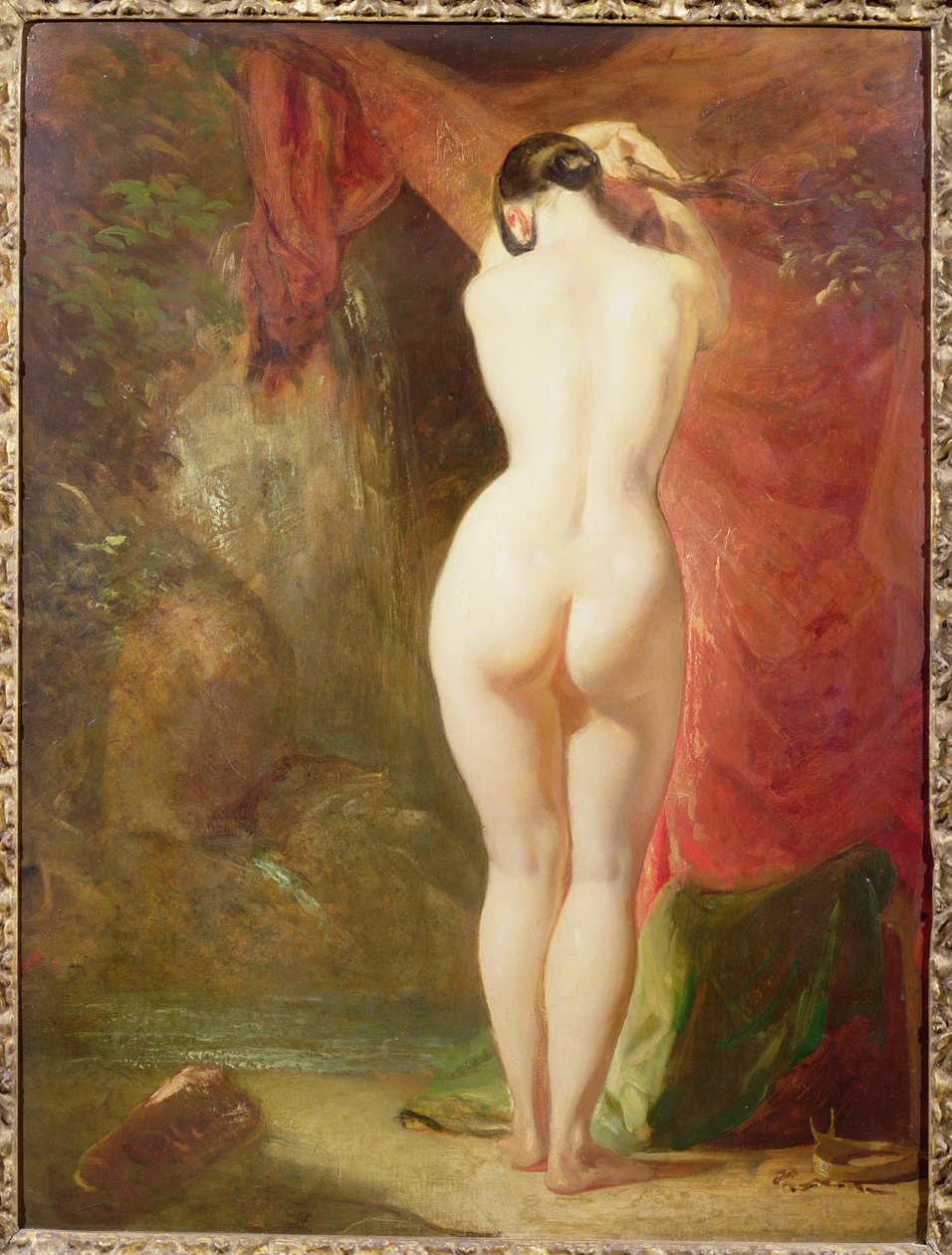 Diana bir şelalenin yanında duruyor (panel) by William Etty
