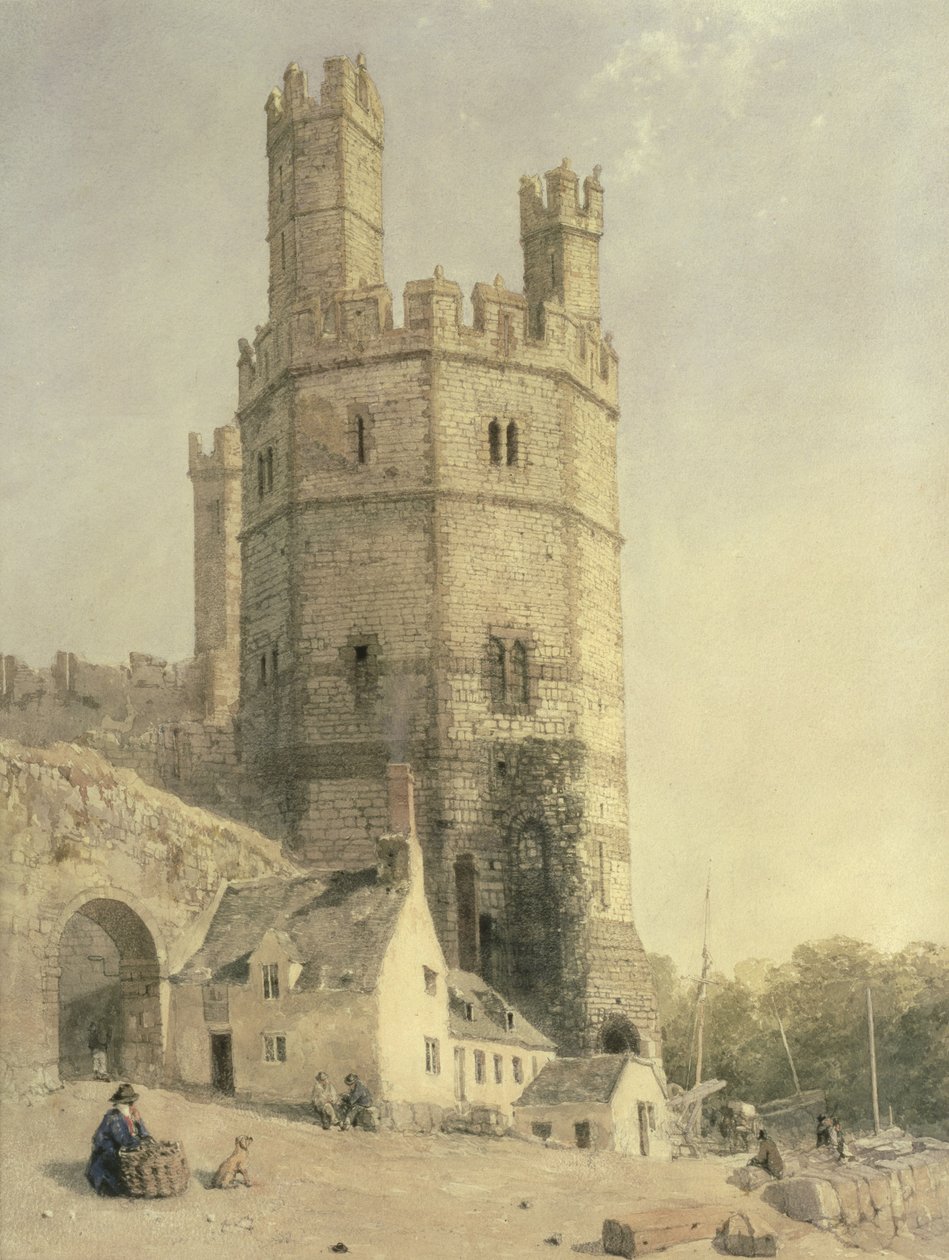 Caernarfon Kalesi, 1842-52 dolayları by William Evans