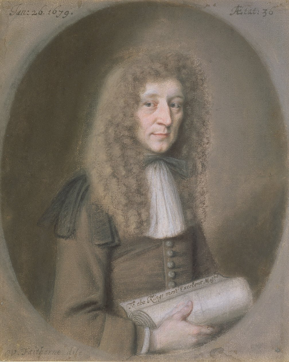 Bir Adamın Portresi, muhtemelen Thomas Dare, 1679 (kağıt üzerinde pastel ve siyah tebeşir) by William Faithorne