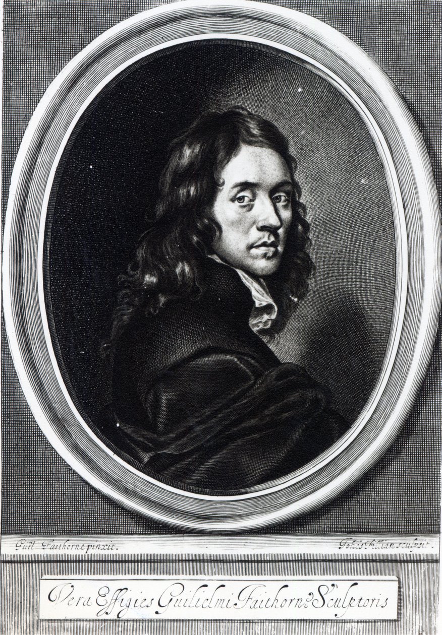 Kendi portresi, John Fillian (fl.1658-80), c.1658-70 tarafından oyulmuş by William Faithorne