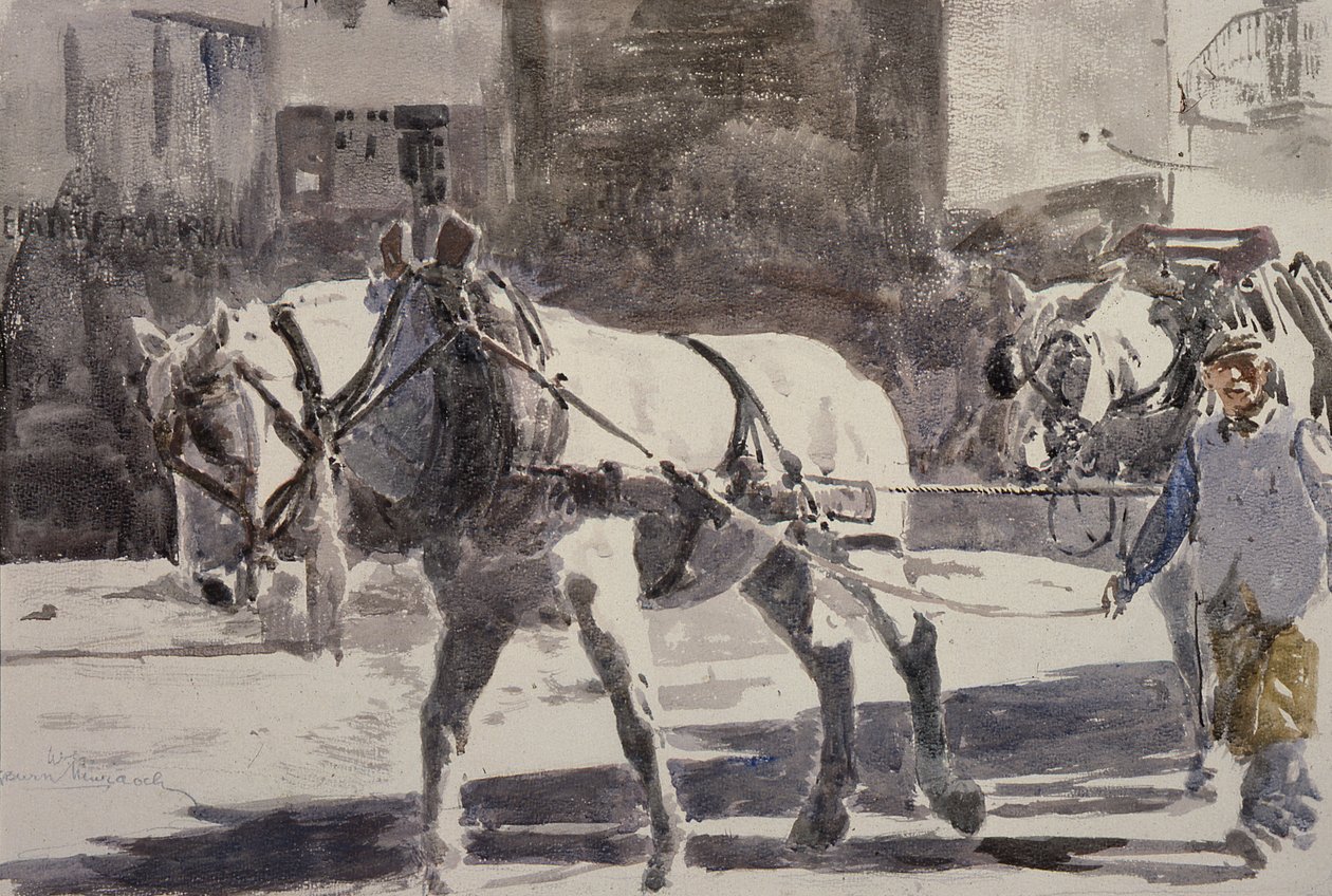 İki Percheron Atı by William G. Burn Murdoch