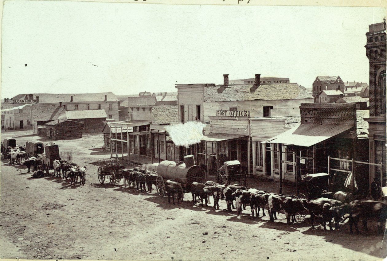 Larimer St, Denver, Kolorado, 1862 by William Gunnison Chamberlain