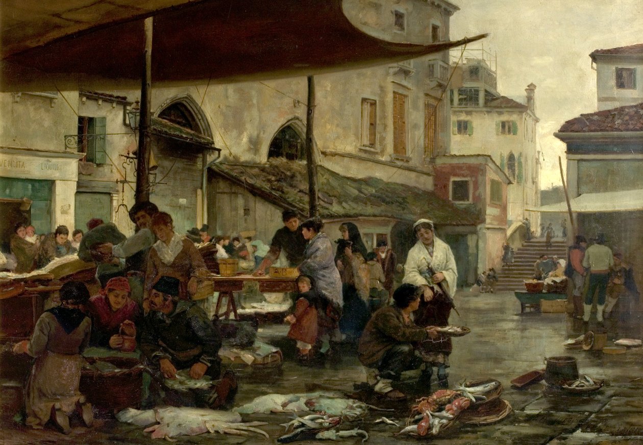 Balık Pazarı, Venedik, İtalya, 1881 by William H. Jobbins