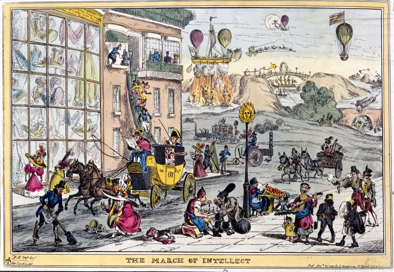 Mart of Intellect, Thomas McLean tarafından yayınlandı, 1828 (renkli gravür) by William Heath