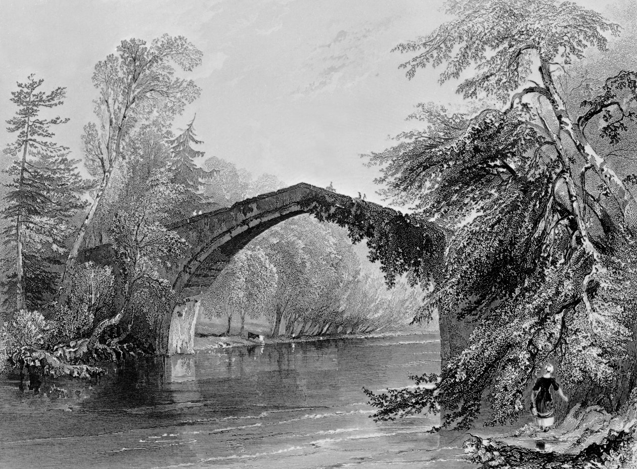 Doon Köprüsü, G.K. Richardson tarafından oyulmuş by William Henry Bartlett