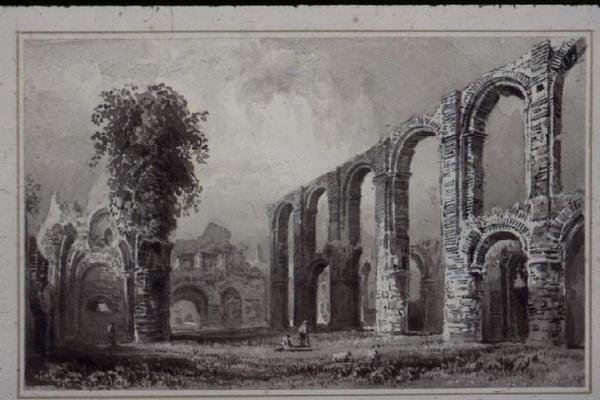 Aziz Botolphs Manastırı, Colchester, Essex by William Henry Bartlett