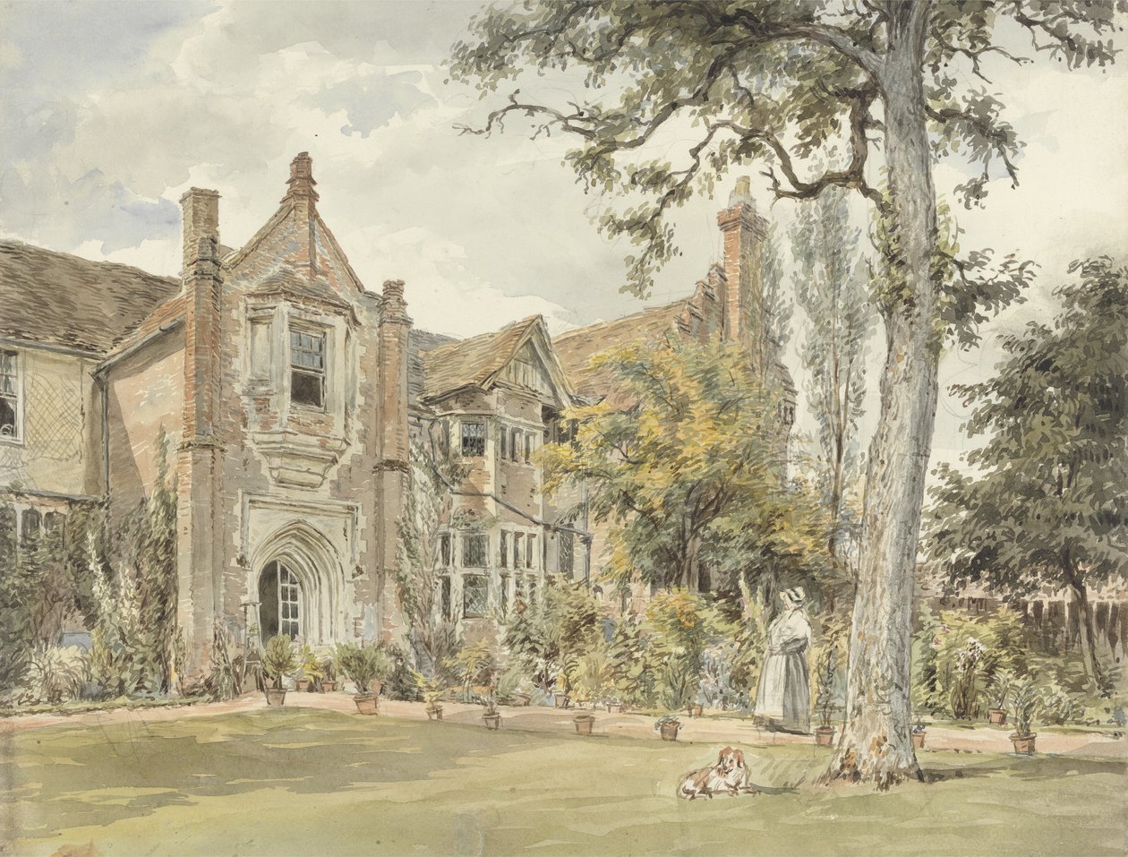 The Lecture House, Watford, c.1820 (kağıt üzerinde grafit üzerinde wc) by William Henry Hunt