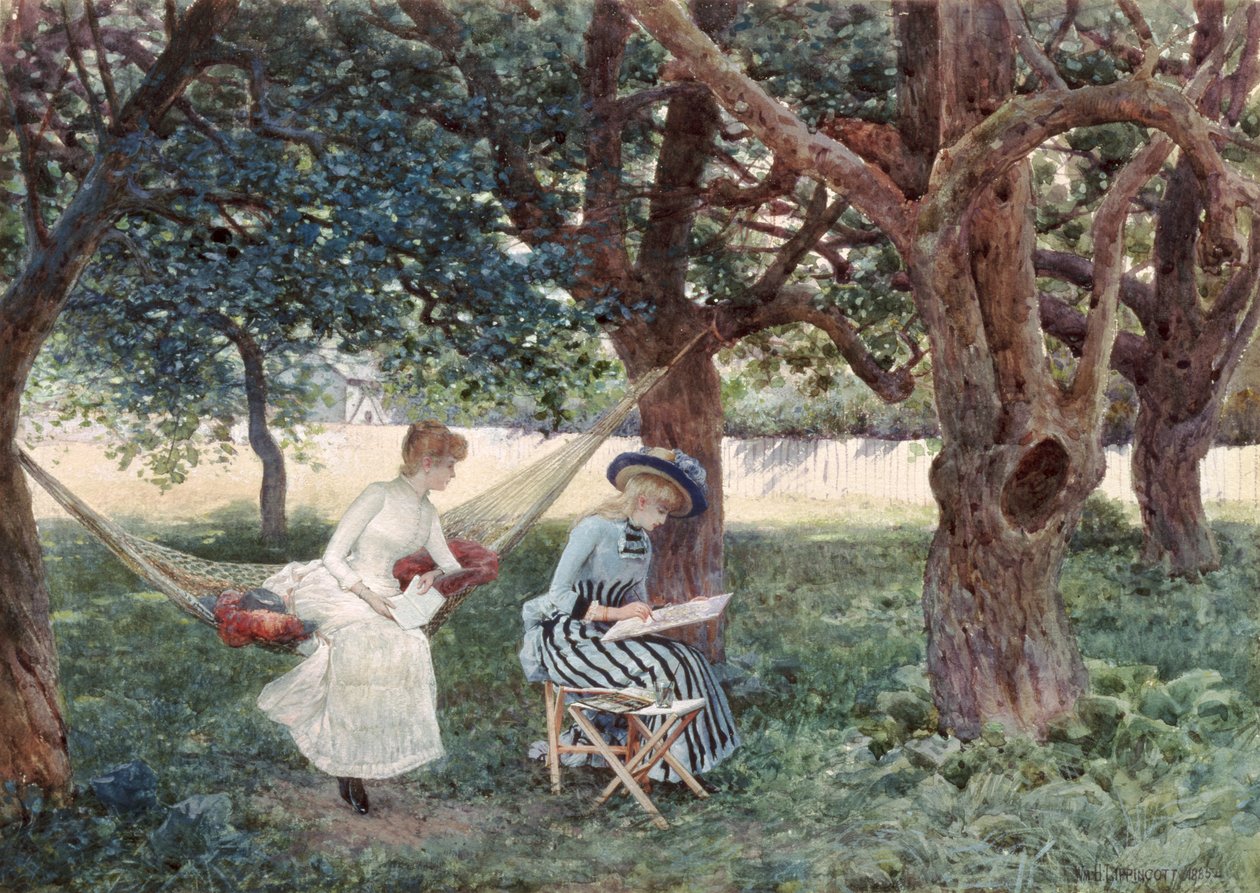 Summer Afternoon, Morris, Connecticut, 1885 (kağıt üzerinde wc) by William Henry Lippincott