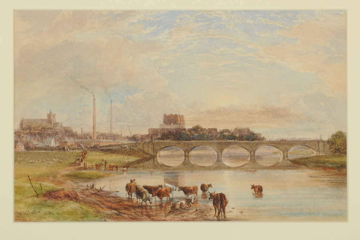 Carlisle from the Sands, 1868 (kağıt üzerinde wc) by William Henry Nutter
