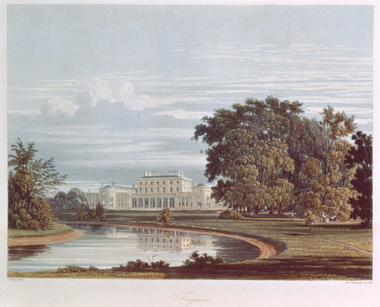 Frogmore, Windsor, Pynes Kraliyet Konutlarından, 1818 (aquatint) by William Henry Pyne