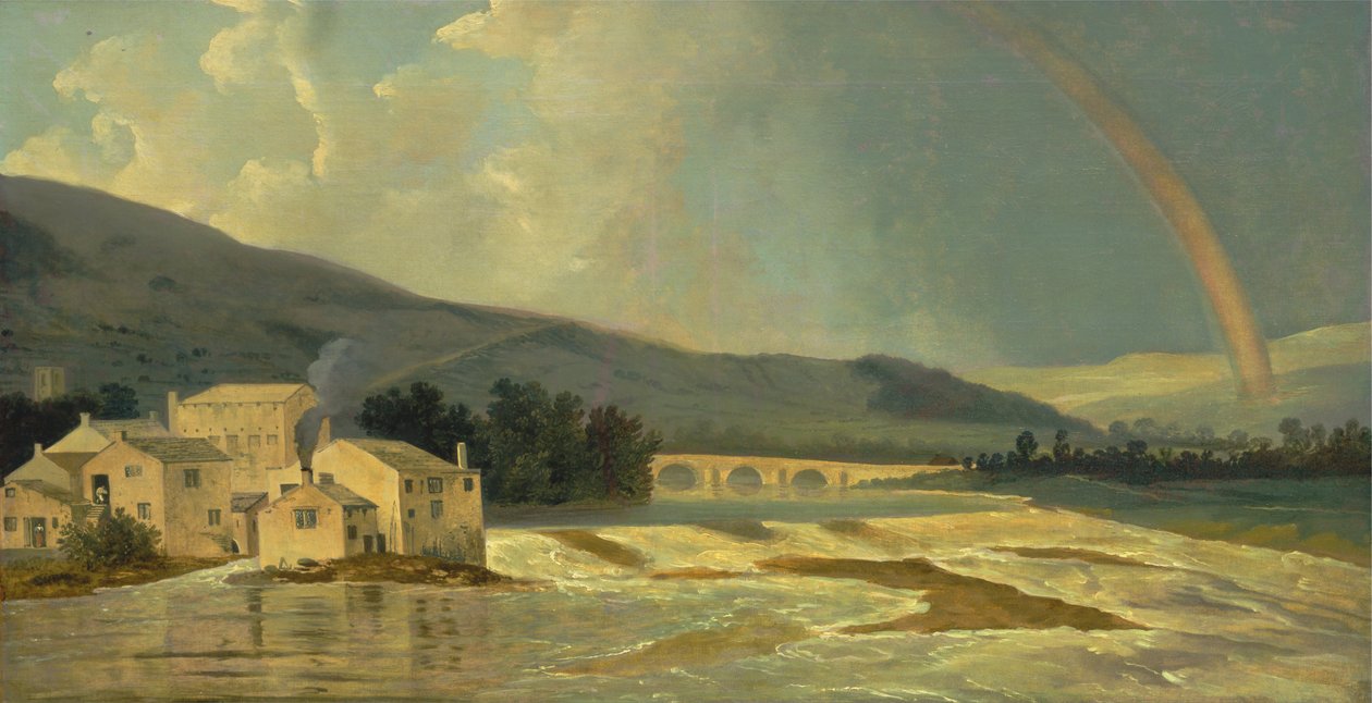 Wharfe Nehri üzerindeki Otley Köprüsü by William Hodges