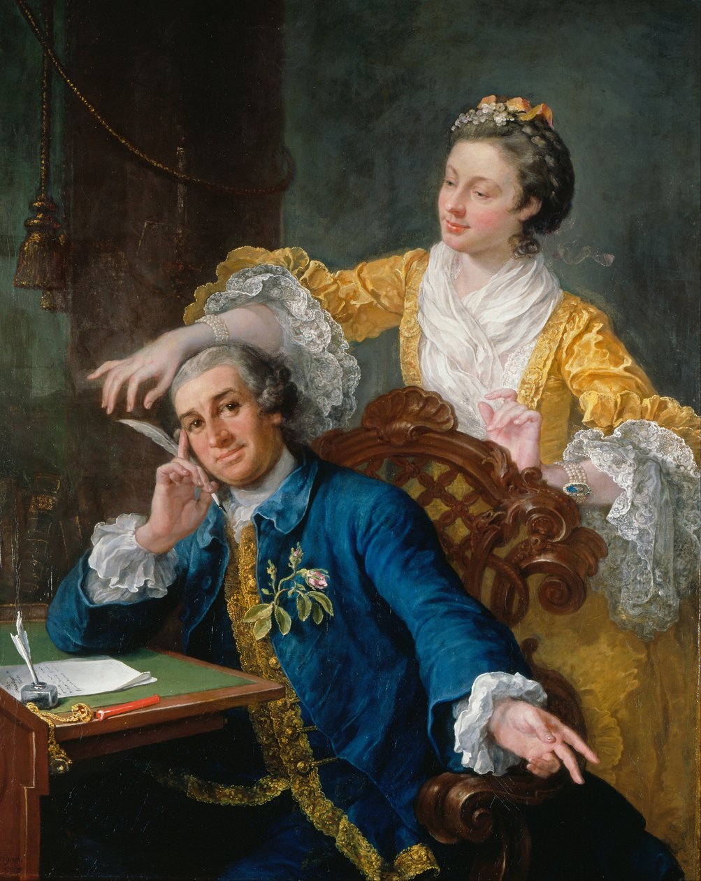 David Garrick (1717-79) ve eşi Eva-Maria Veigel, La Violette veya Violetti (1725) by William Hogarth