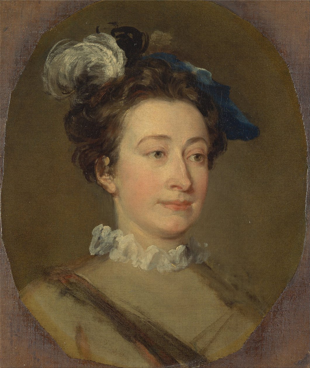 Tüylü Şapkalı Kız by William Hogarth