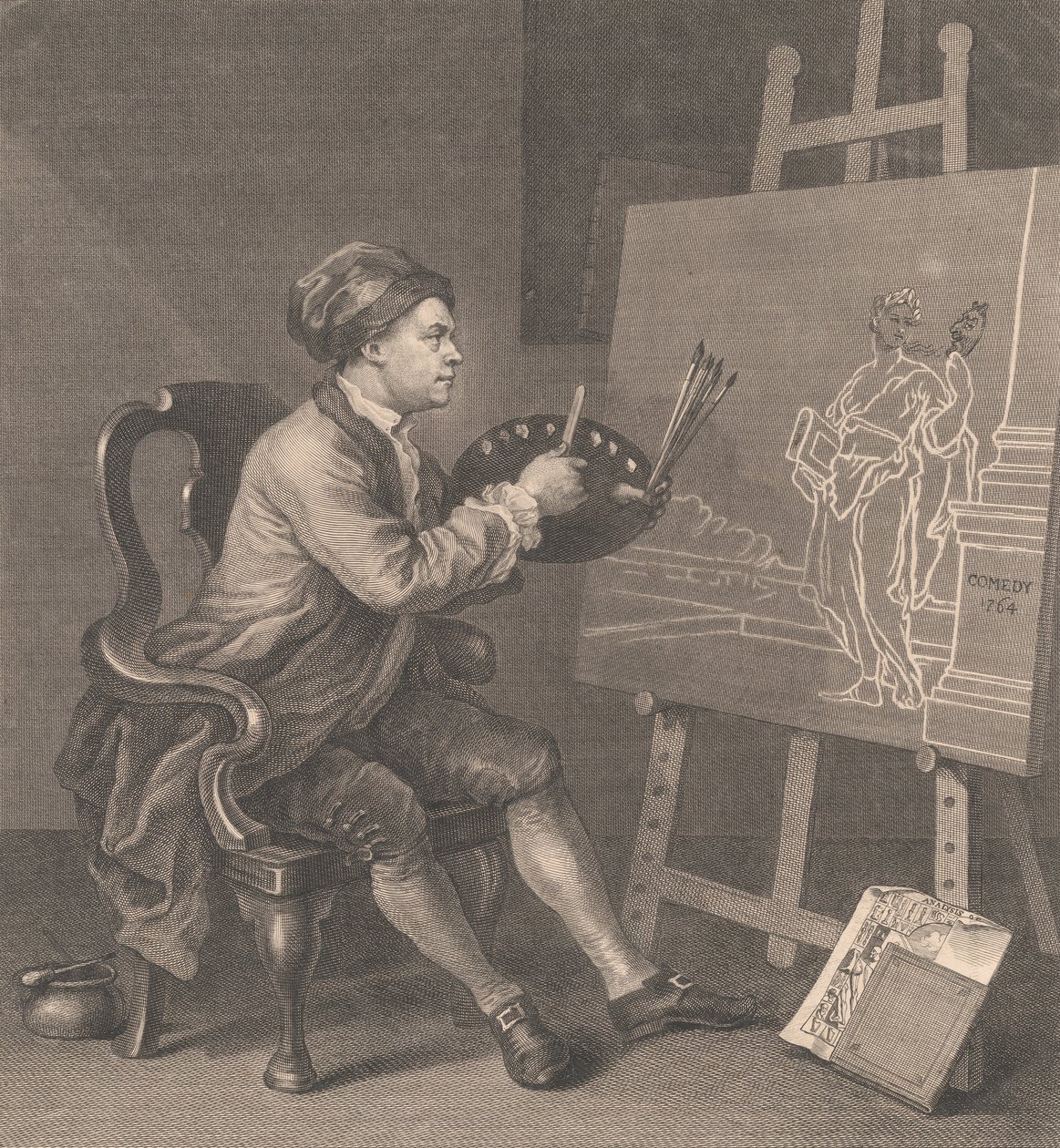 Hogarth Çizgi Roman İlhamını Boyama by William Hogarth