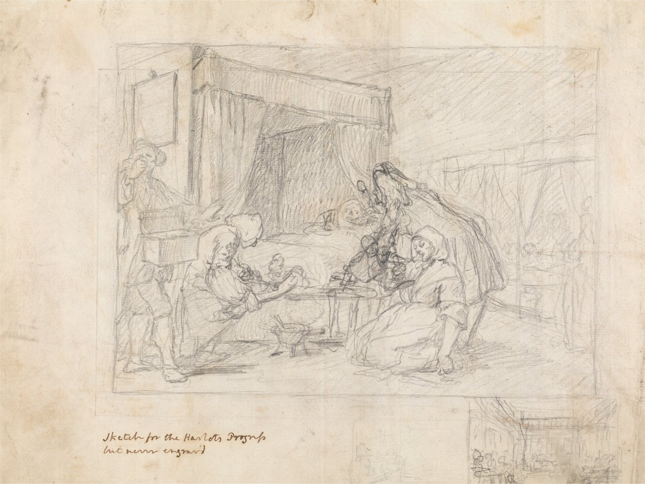 Sağ Alt Kenar Kenarında Yardımcı Çizimler Olan Bir Hastanede Ameliyat Sahnesi by William Hogarth