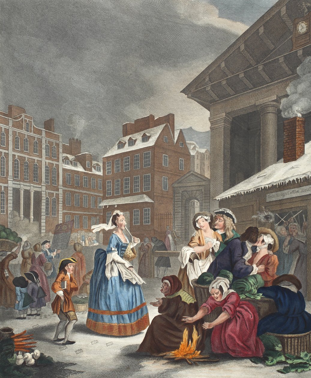 Günün Saatleri: Sabah, 'Hogarth Restore Edildi: Thomas Cook tarafından yeniden oyulmuş ünlü William Hogarth'ın Bütün Eserleri'nden bir örnek, pub. 1812 (el boyaması gravür) by William Hogarth