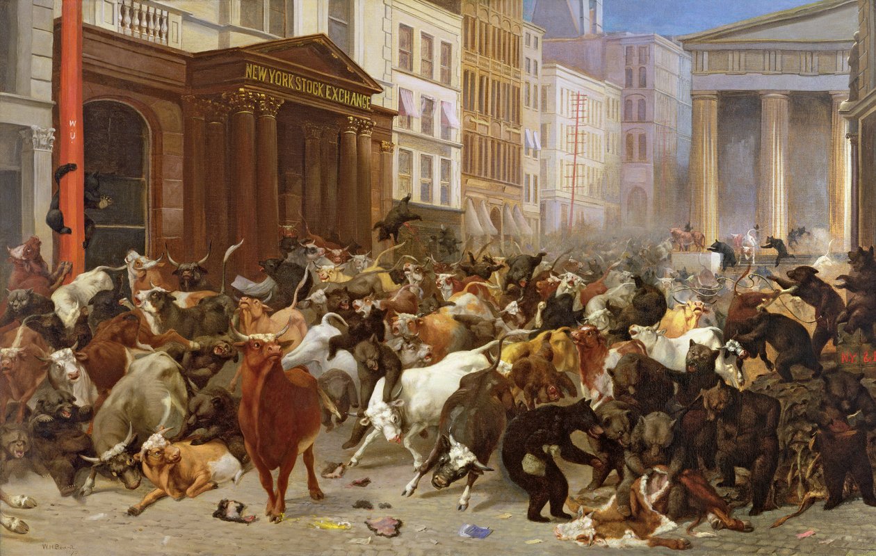 Piyasadaki Boğalar ve Ayılar, 1879 by William Holbrook Beard