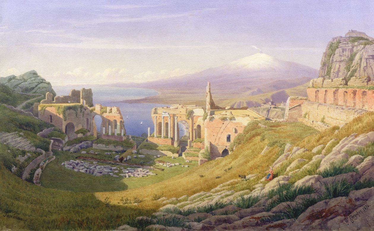 Taormina, Sicilya, 1876 by William J. Ferguson