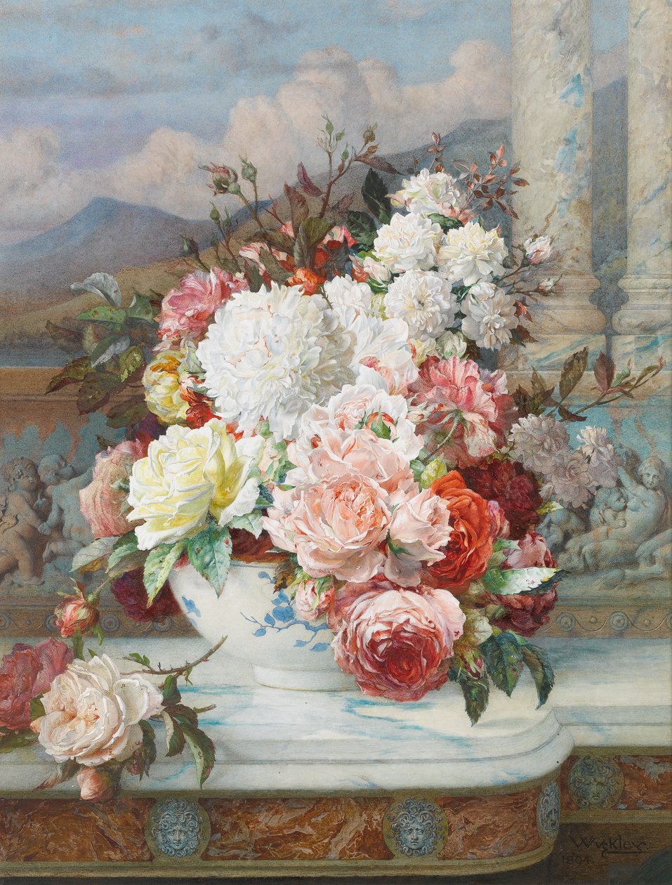 Mermer Kenarda Güller, 1894 by William Jabez Muckley