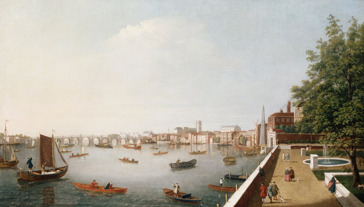 Adelphi Terrace'dan Thames Nehri'nin görünümü by William James
