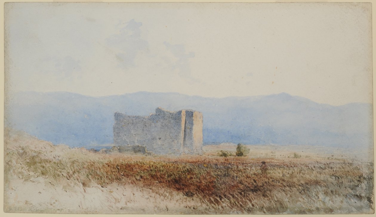 Buits Kalesi, Bewcastle yakınlarında, 1840-58 (kağıt üzerinde wc) by William James Blacklock