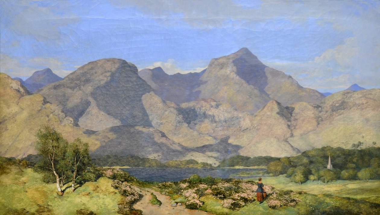 Catbells ve Causey Pike, Derwentwater, 1854 by William James Blacklock