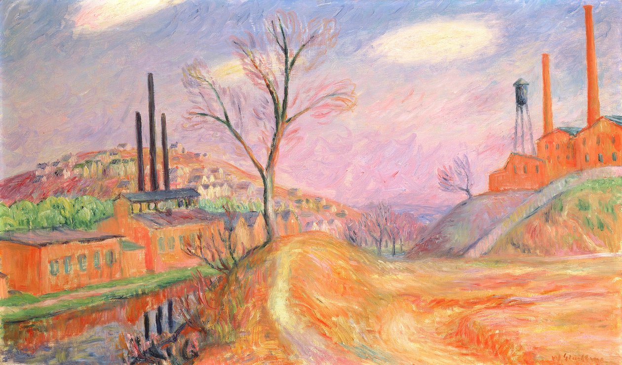 Peyzajdaki Fabrikalar by William James Glackens