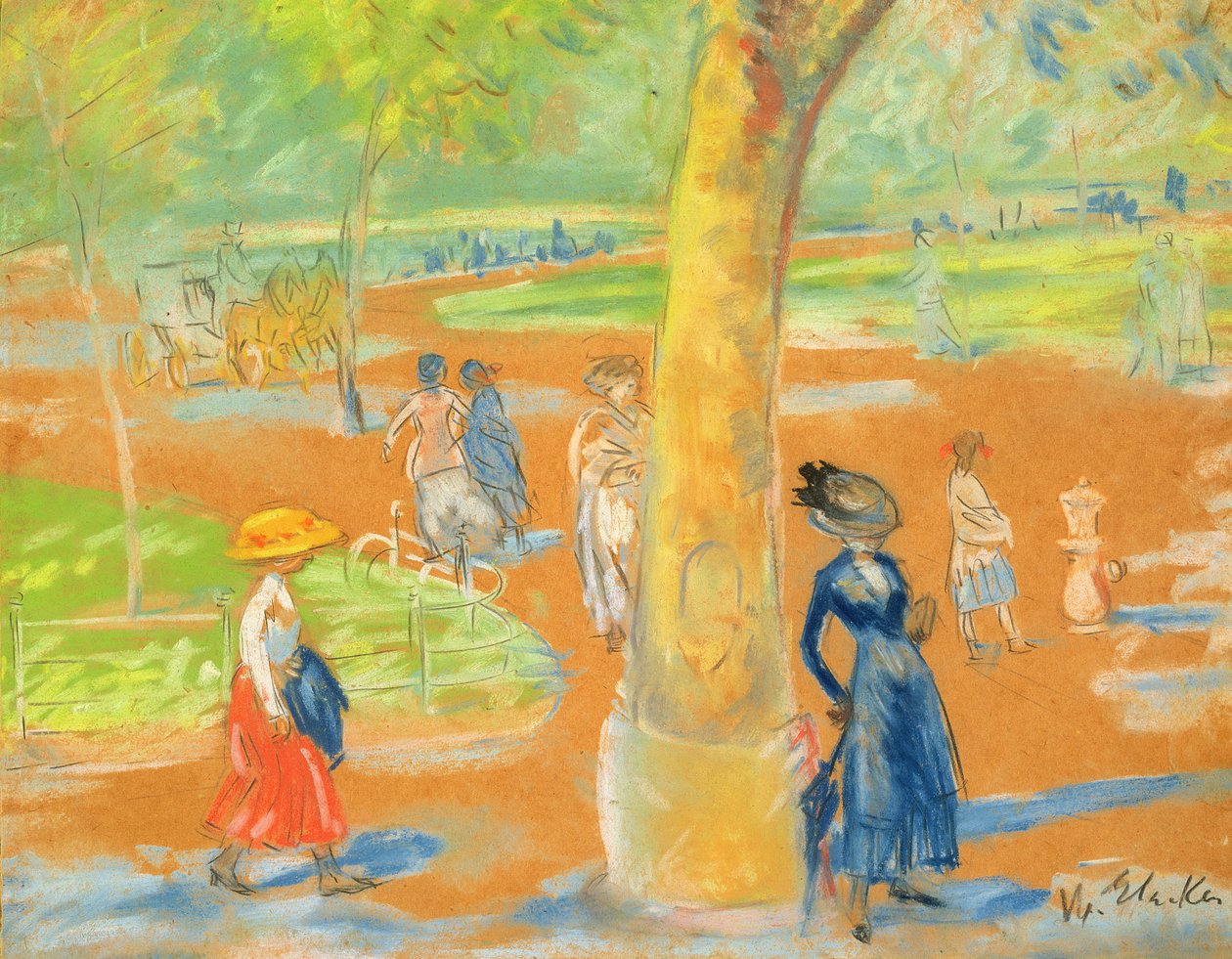 Park (Bir Ağacın Altında Mavili Kadın) by William James Glackens
