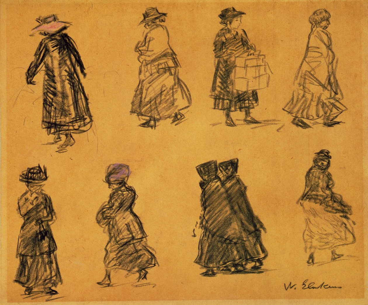 İki Sıra Ayrı Şekil by William James Glackens