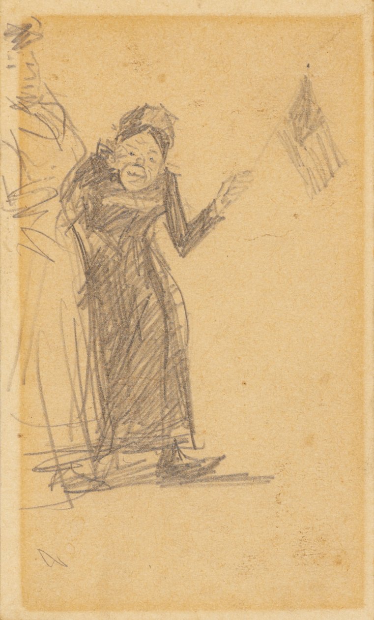 Kadın Sallayarak Bayrak by William James Glackens
