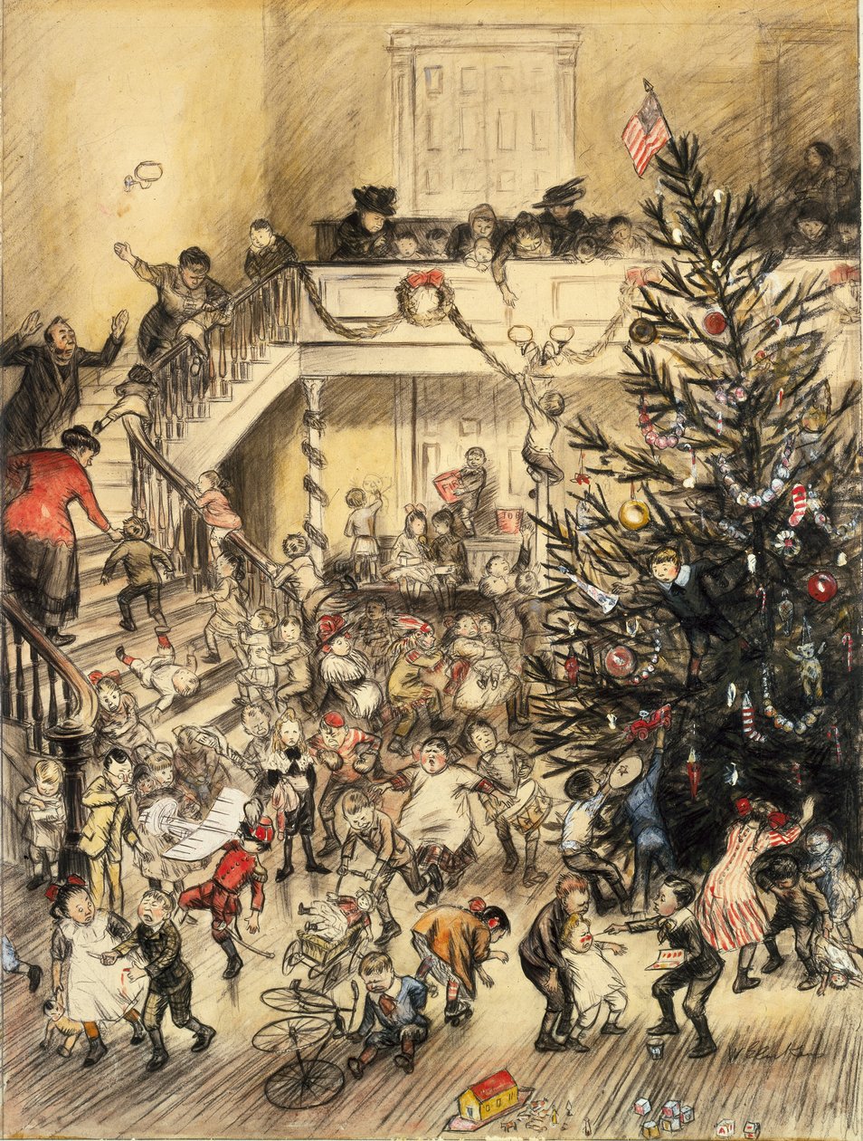 Yuletide Revel (kağıt üzerinde mürekkep ve wc yıkama) by William James Glackens