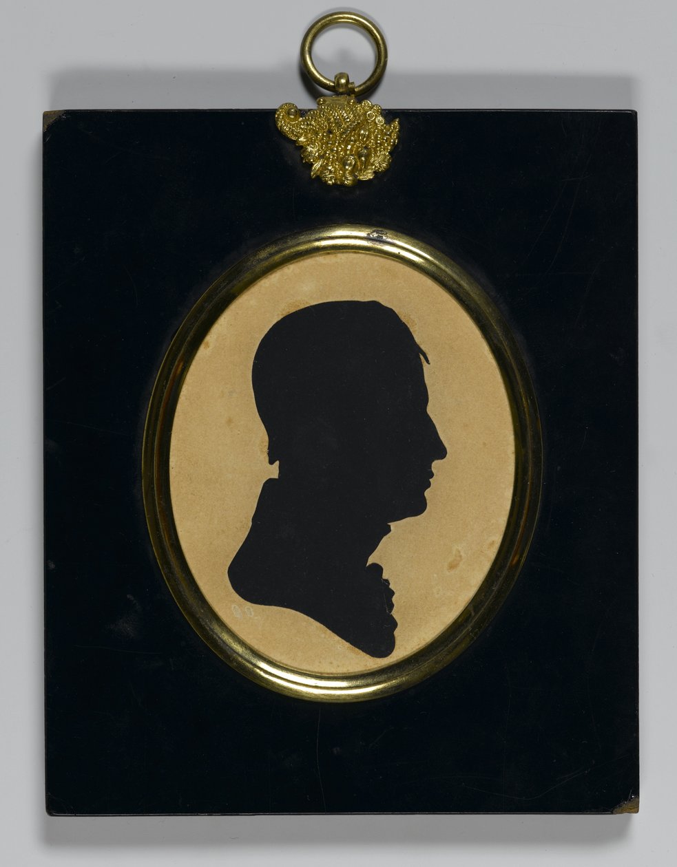 Bir adamın profili, c.1835 (pirinçli kartonpiyer çerçeveli kağıt) by William James Hubard