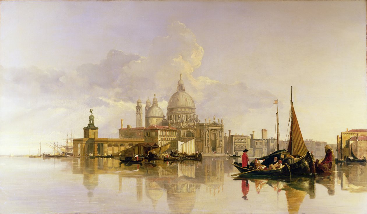 Doğana ve S. Maria Kilisesi ile Venedik by William James Muller