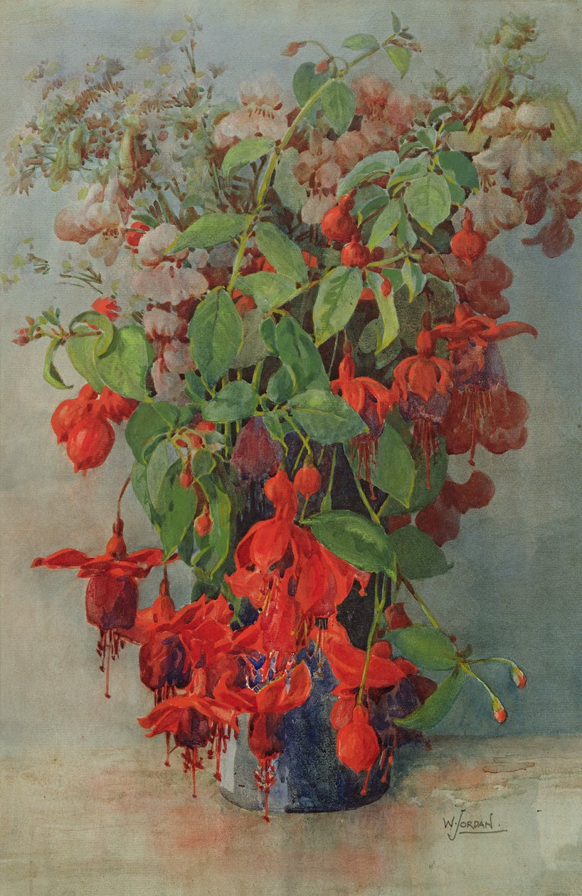 Vazoda Fushia ve Snapdragon (kalem ve klozet) by William Jordan